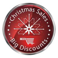 Red Christmas Sales Label Icon