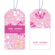 Vector pink abstract triangles vertical stripe frame pattern tags set