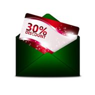 discount card in green envelope