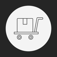 logistics freight trolley line icon N6