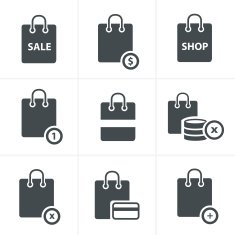 Shopping bag icons on white background Vector illustration N2