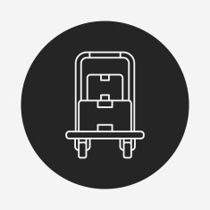 logistics freight trolley line icon N8