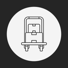 logistics freight trolley line icon N10