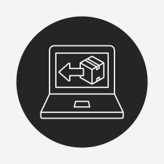 logistics freight computer line icon N2