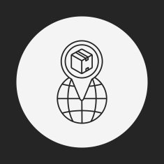 logistics freight map line icon N14