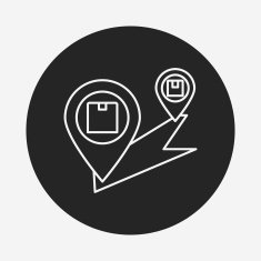 logistics freight map line icon N16