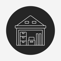 logistics freight warehouse line icon N16