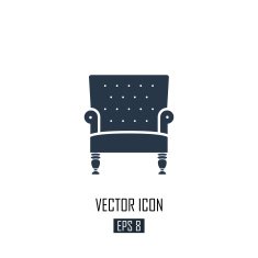 Armchair vector icon isolated on white