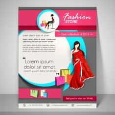 Stylish brochure flyer and template for fashion store N2