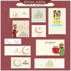 Social media ads or banners for Eid Mubarak celebration N2