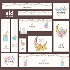 Social media ads or banners for Eid Mubarak celebration N3
