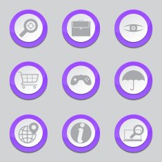 SEO Internet Sign Violet Vector Button Icon Design Set 10