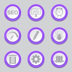 SEO Internet Sign Violet Vector Button Icon Design Set 8