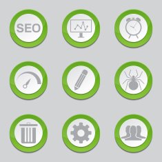 SEO Internet Sign Green Vector Button Icon Design Set 8