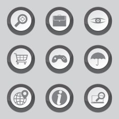 SEO Internet Sign Black Vector Button Icon Design Set 10
