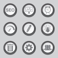 SEO Internet Sign Black Vector Button Icon Design Set 8