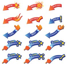 Arrow Label for Promotion and Guarantee