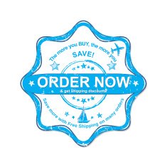 'Order Now' rubber grunge sticker for print