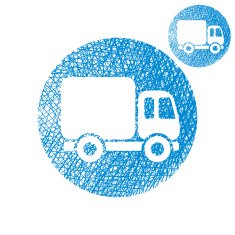 Delivery car small truck vector simple icon isolated
