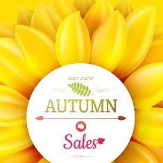 Sunflower autumn sale EPS 10