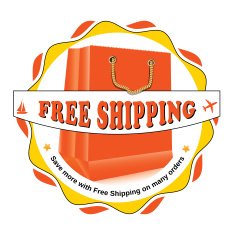 Free shipping orange label also for print