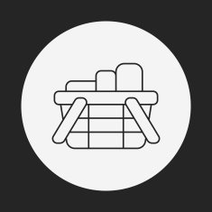 shopping basket line icon N11