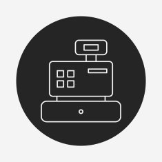 Cash register line icon N12