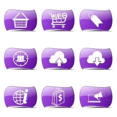 SEO Internet Sign Violet Vector Button Icon Design Set 7 N2