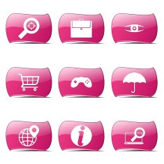 SEO Internet Sign Pink Vector Button Icon Design Set 10 N2
