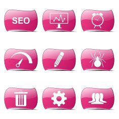SEO Internet Sign Pink Vector Button Icon Design Set 8 N2