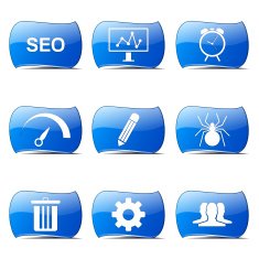 SEO Internet Sign Blue Vector Button Icon Design Set 8 N2