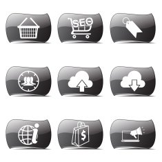 SEO Internet Sign Black Vector Button Icon Design Set 7 N2