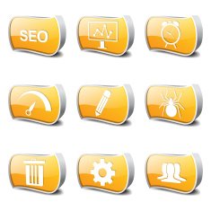 SEO Internet Sign Yellow Vector Button Icon Design Set 8 N2