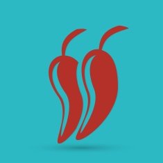 Icon of red hot chili pepper N2