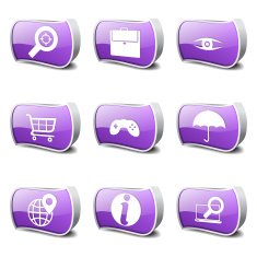 SEO Internet Sign Violet Vector Button Icon Design Set 10 N3