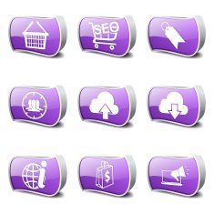 SEO Internet Sign Violet Vector Button Icon Design Set 7 N3