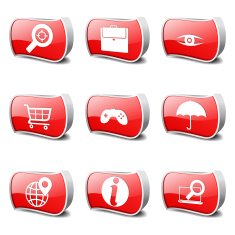 SEO Internet Sign Red Vector Button Icon Design Set 10 N2
