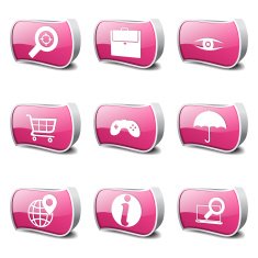 SEO Internet Sign Pink Vector Button Icon Design Set 10 N3