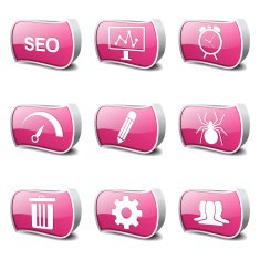 SEO Internet Sign Pink Vector Button Icon Design Set 8 N3