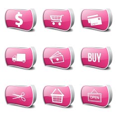 Shopping Sign Pink Vector Button Icon Design Set N3