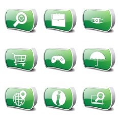 SEO Internet Sign Green Vector Button Icon Design Set 10 N3