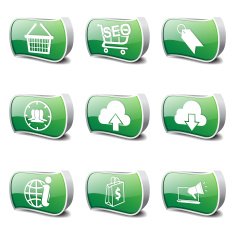 SEO Internet Sign Green Vector Button Icon Design Set 7 N3