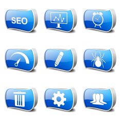 SEO Internet Sign Blue Vector Button Icon Design Set 8 N3