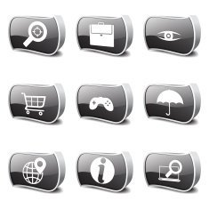 SEO Internet Sign Black Vector Button Icon Design Set 10 N2