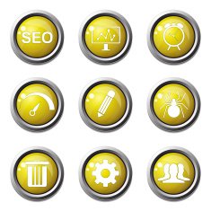 SEO Internet Sign Yellow Vector Button Icon Design Set 8 N3