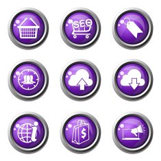 SEO Internet Sign Violet Vector Button Icon Design Set 7 N4