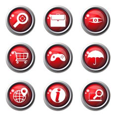 SEO Internet Sign Red Vector Button Icon Design Set 10 N3