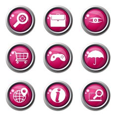 SEO Internet Sign Pink Vector Button Icon Design Set 10 N4