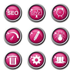 SEO Internet Sign Pink Vector Button Icon Design Set 8 N4