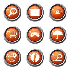 SEO Internet Sign Orange Vector Button Icon Design Set 10 N3
